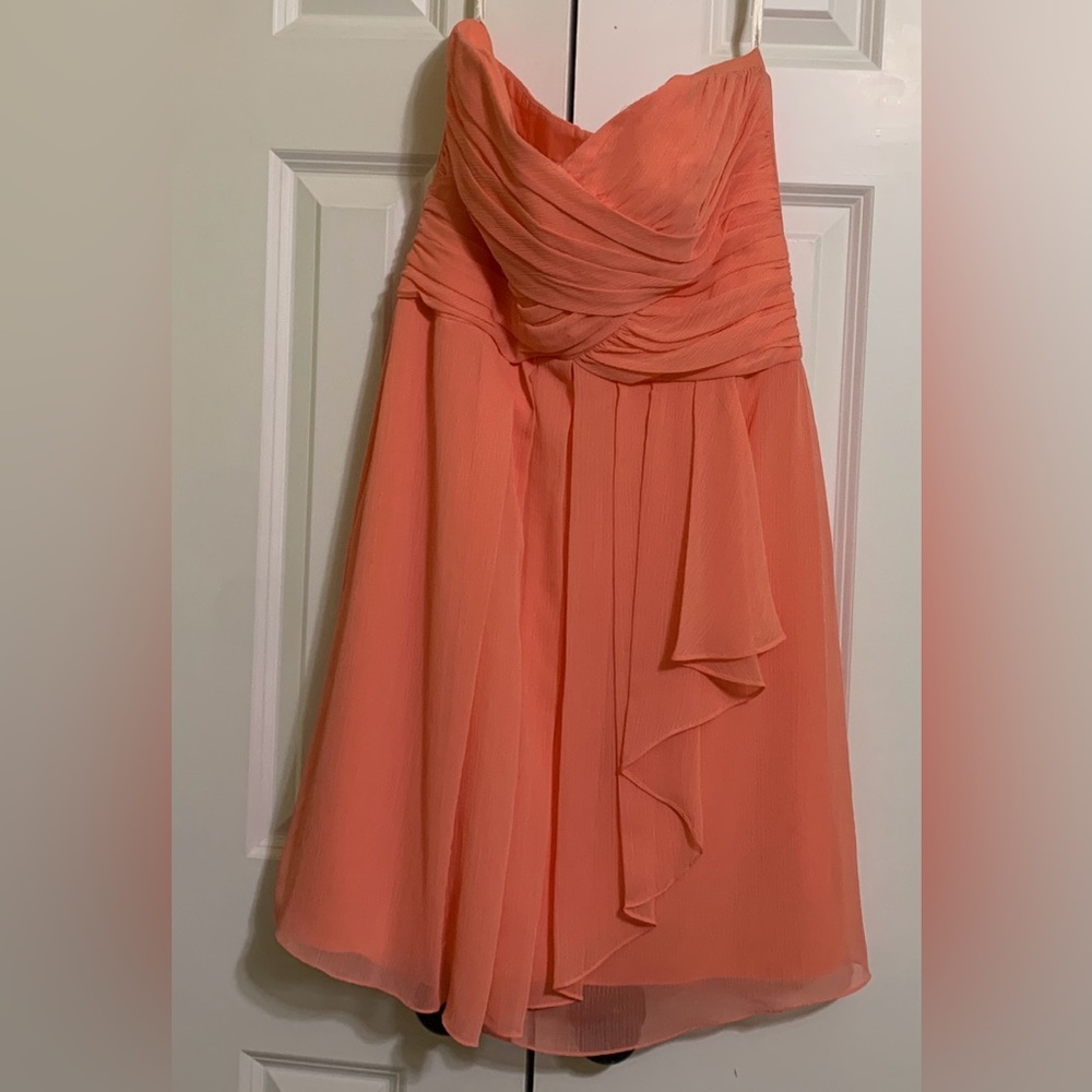 David’s Bridal Crinkle Chiffon Front Dress Size 10 Style F14847 Bridesmaid